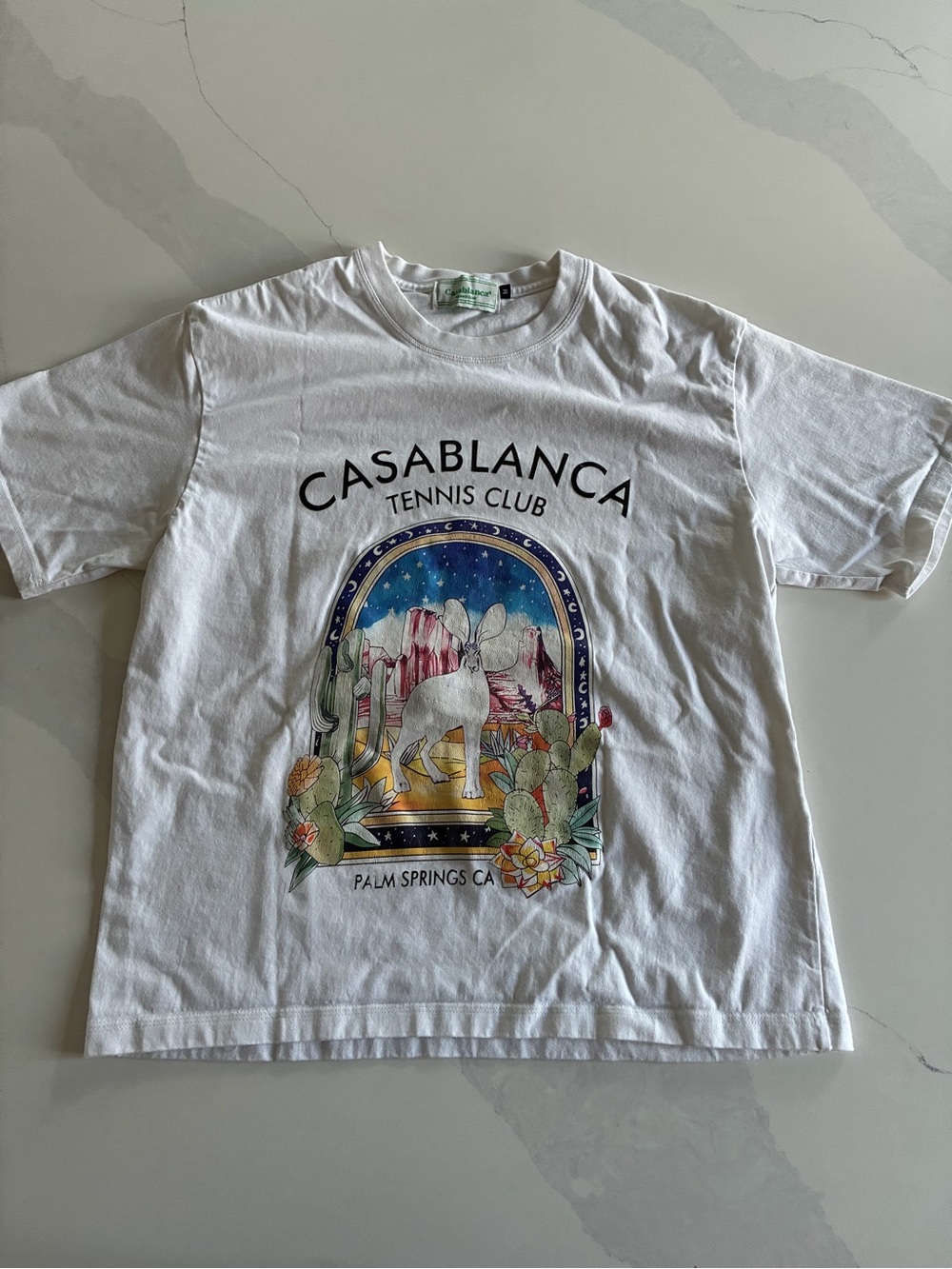 Casablanca Tennis Club White Graphic Short Sleeve Tee
